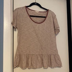 Lucky pink striped peplum shirt